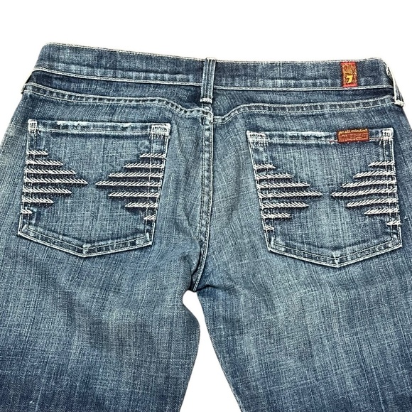 7 For All Mankind Women's Straight Leg Jeans - Blue - Picture 4 of 12